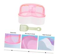 VILLFUL Hamster Bathroom Sand Bath Tub Plastic Pet Bathing Basin for Hamsters Chinchillas Small Pets Portable Half Transparent Heart-shaped Design with Shovel Random Color