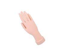 VILLFUL Hand Bendable Art Model Professional Nail for Practice and Fake with Joints, Life-sized Beige Pvc Manicure Training Suitable for Nail Art Beginners and Salon Use