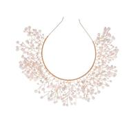 VILLFUL Handcrafted Twisted Bead Wedding Hairband for Bride, Chic Golden Headband Hair Accessory for Women’S Bridal and Wedding Occasions