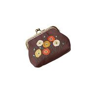 VILLFUL Handmade Embroidery Coin Purse Starter Kit with Wool Needle and Accessories DIY Flower Style Clutch Bag for Women and Complete Embroidery Tools for Beginners Vintage Style Craft
