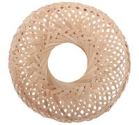 VILLFUL Handwoven Bamboo Lampshade 4.3cm Top 20cm Bottom Diameter Rustic Pendant Light Cover for Home and Cozy Living Spaces, Handmade Decorative Bamboo Weaving Cage Lampshade