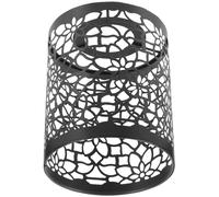VILLFUL Hollow-Out Carving Cylindrical Lampshade Matte Black Iron Wire Mesh Light Cover Decorative Pendant Lamp Shade for Kitchen Bar Hallway Home Decor