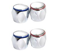 VILLFUL Hot Cold Faucet Hand Wheel Replacement Handle 2 Sets Silver
