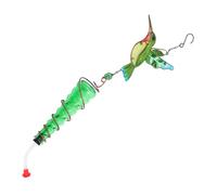 VILLFUL Hummingbird Feeder Glass Painted Outdoor Hanging Water Feeder with Hook for Garden Elegant Hand Painted Glass Design Attracts Wild Birds Suitable for Trees and Window Mounting