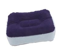 VILLFUL Inflatable Foot Rest Cushion Flocking PVC Travel Pillow for Leg Support and Muscle Relief Portable Grey Blue Footrest for Airplane Car Office Home Easy Inflate and Deflate