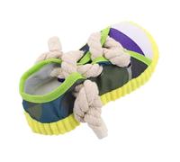 VILLFUL Interactive Squeaky Dog Shoe with Cotton Rope for Puppies Teething Support Slipper Design Chew for Healthy Teeth Cleaning and Engaging Play at Home the Go