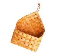 VILLFUL Khaki Woven Hanging Basket Wall Decor Multi Functional Flowerpot and Storage Organizer for Living Bedroom Kitchen Rustic Handcrafted Natural Material Pastoral Style Interior Accent