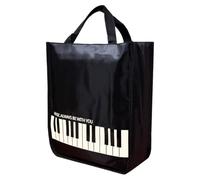 VILLFUL Large Capacity Black Music Sheet Folder for Women and Students, Oxford Cloth Material with Metal Details, Stylish Storage and Organizing Bag for Music Enthusiasts