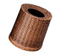 VILLFUL Large Capacity Woven Rattan Trash Can with Plastic Inner Bin Open Top Lidless Waste Basket for Bedroom Bathroom Living Natural Material Bathroom Waste Basket