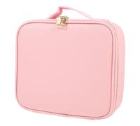 VILLFUL Large Cosmetic Pouch Bag with Sturdy Zipper Closure and Portable Design, Pink Pu Leather Makeup Organizer for Travel and Daily Skincare Storage, Spacious and Sturdy