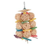VILLFUL Large Durable Parrot Chewing with Colorful and Woven Ball Sturdy Hanging Bird Cage for African Greys Parakeets and All Birds Easy to Attach for Interactive Play and Foot Exercise