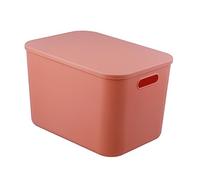 VILLFUL Large Plastic Storage Box with Lid Portable Cube Organizer for Clothes Socks Multi Purpose Sundries Container for Home Kitchen Bathroom Office and Space Saving Design
