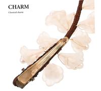 VILLFUL Lily Flower Hair Claw Metal Hair Clip with Faux Pearls Elegant Snap Barrette for Women Comfortable Hairpin for Weddings Traditional and Modern Styles
