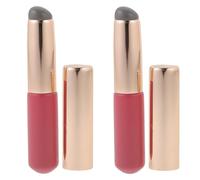 VILLFUL Lip Applicator for Lipstick 2pcs Round Head Silicone Brush with Dustproof Cap Suitable for On-the-Go Lip Makeup