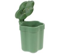 VILLFUL Lovely Green Desk Top Bin Plastic with Lid for Office Workers | Small Rubbish Bin, Smooth Surface, Large Opening, Easy Bag Removal, Bedside Use, Paper Towels, Bread Crumbs