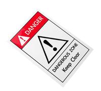 VILLFUL Machinery Dangerous Zone Warning Sign Industrial Safety Caution Sticker for Hazardous Areas Adhesive Warning Label for Equipment Safety
