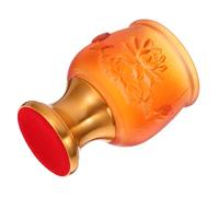 VILLFUL Medieval Glass Offering Goblet for Buddhist Worship Small Vintage Chalice Cup for Temple Holy Water Religious Ceremony Water Container