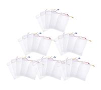 VILLFUL Mesh Soap Bag for Facial Exfoliating 50pcs with Hanging Lanyard Design and Make up Remove Convenient Soap Pouch Made of Pe Material for Shower and Bathroom Use