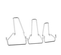 VILLFUL Metal Display Stands Iron Material 3pcs Stable Platform and Gentle Secure Display Silver Finish Sleek Modern Design for Crystal and Art Craft Pieces for Home Decoration