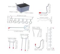 VILLFUL Metal Pegboard Hooks with Adjustable Heavy-Duty Tool Holders in Plastic Storage Case Garage and Workshop Peg Wall Hangers for Versatile Workspace Organization