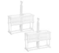 VILLFUL Microscope Slide Holder Rack White Plastic 2pcs Versatile Storage Stand for Laboratory Use for Microscope Slides, for Fields and Experiment Organization