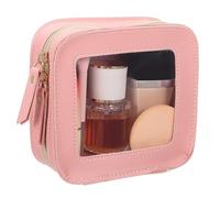 VILLFUL Mini Clear Front Makeup Bag with Zipper Lightweight Travel Pouch for Women Cosmetic Organizer for Lipstick and Toiletries Portable Transparent Purse for Easy Access and Secure