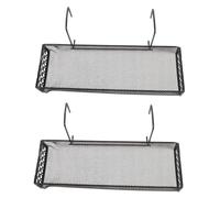 VILLFUL Multifunctional Storage Rack and Easy to Hang Design, Strong Bearing Capacity with Flower Pot Holders 2pcs Black Iron Hanging Rack for Potted Plants and Balcony Organizer
