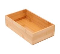 VILLFUL Natural and Comfortable Feeling Khaki Bamboo and Timber Desktop Box Organizer for Arranging Items and Convenient Storage on Home Desk