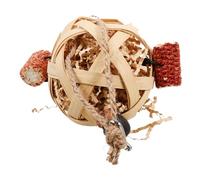 VILLFUL Natural Bamboo Woven Bird Chew for Parrots and Parakeets Durable Hanging Foraging Feeder with Safe Non Toxic Materials Engaging Bite and Pull for Caged Birds and Budgies