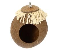 VILLFUL Natural Coconut Shell Hanging Breeding Nest for Birds Durable Resting Bed and Hideaway Safe Eco Friendly Parrot Shelter for Mating and Raising Young Bird Cages