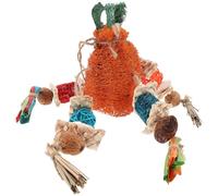 VILLFUL Natural Loofah Sponge Hanging Bird for Parrots and Caged Birds Chewing Pendant for Foraging and Play Lightweight Wear-resistant Teething for Birdcage Entertainment and Home