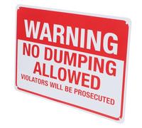 VILLFUL No Dumping Sign Iron Warning for Outdoor Use Legal Prosecution Notice Safety Public Use Sign Weather-resistant for Yards and Commercial Areas