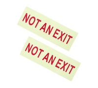 VILLFUL Not An Exit Sign 2pcs 10x3.5 Inch Luminous Self-adhesive Emergency Warning Label for Doors, Safety Indicator for Business and Public Spaces