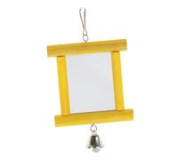 VILLFUL Parrot Mirror Bell Parrot Perches Cage Brooders Bird Bird for Parakeets Cages Chicken Coop Accessories Hammock Budgie Cockatiel Millet Catcher Chicken Feeder Macaw Wooden