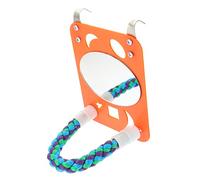 VILLFUL Parrot Toy Mirror Bird Cage Hanging Toy for Cage Plastic Metal Fun Safe for Parrots