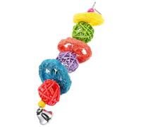 VILLFUL Parrots Hanging String Chew Natural Grass Bird Plaything for Teething and Biting Safe for All Parrots and Birds for and Climbing Fun Decorative Cage Accessory