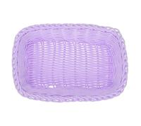 VILLFUL Pastel Macaron Hand-Woven Storage Basket in Purple, Small Size Desktop Bread and Snack Serving Tray for Living Room and Picnic, 1pcs Candy Color Storage Bin
