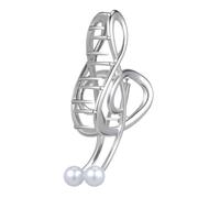 VILLFUL Pearl Music Note Claw Hair Clip Large Metal Jaw Clip for Women Elegant Silver Hair Clamp for Festivals and Concerts Comfortable Non-pulling Decorative Headwear
