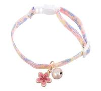 VILLFUL Pet Collar Flower Bell Necklace Adjustable Soft Polyester Decorative for Cats and Dogs