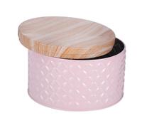 VILLFUL Pink Cookie Tin Box with Airtight Lids Round Iron Container for Storing Baked Cookies Chocolates Cakes and Candy Treat Holder for Birthday Parties and Holidays