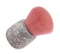 VILLFUL Pink Rhinestone Mushroom Blush Brush Soft Face Makeup Powder Brush with Bling Handle for Blush and Loose Powder Application Travel Cosmetic Tool