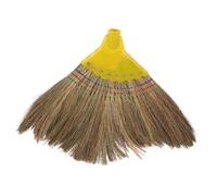 VILLFUL Plastic Broom Head Replacement with Natural Miscanthus Bristles Plastic Sweeper Head for Indoor and Outdoor Floor Cleaning Ergonomic Household Broom Refill for Kitchen Office and