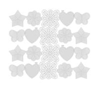 VILLFUL Plastic Mesh Canvas Sheets 25Pcs 8.5X8.5Cm for Embroidery Cross Stitch DIY Craft Butterflies Stars Hearts Flowers Needlepoint Canvas for Family Art Projects Bookmarks Coasters Decorations
