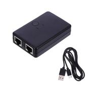 VILLFUL Portable Ethernet Gigabit Switcher with 2 Ports Abs Material, Auto Network Splitter for Networking Applications and Business Travel, Easy Setup with No Electrical Interference
