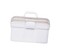 VILLFUL Portable Manicure and Makeup Organizer Storage Box Large Capacity Pp Material Multipurpose Cosmetic Case for Makeup Artists and Beauty Use in White