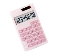 VILLFUL Portable Mini Solar Calculator Lightweight Pocket Calculator for Students School Office with Basic Arithmetic Functions Compact and Easy to Carry in Candy Pink
