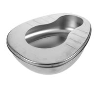 VILLFUL Portable Stainless Steel Bedpan for Bedridden Elderly Men and Women Large Capacity Metal Bed Pan for Comfortable Home Nursing Travel Hospital Use Western Style Design