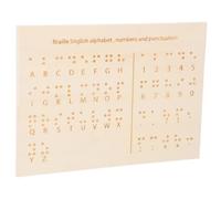 VILLFUL Portable Wood Braille Learning Board for Blind People Essentials Raised Dots Alphabet Teaching Aid Smooth Surface Easy to Clean Independent Braille Education Tool for Visually