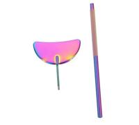 VILLFUL Practical Eyelash Checking Mirror Small Lightweight Stainless Steel Magnifying Mirror for Eyelash Transplanting and Extension Salon Tools with Crystal Clear View and Ergonomic