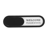 VILLFUL Privacy Slider Door Sign - Do Not Disturb Sign for Office - Knock First Welcome Indicator - Sliding Door Status Plate for Conference Room